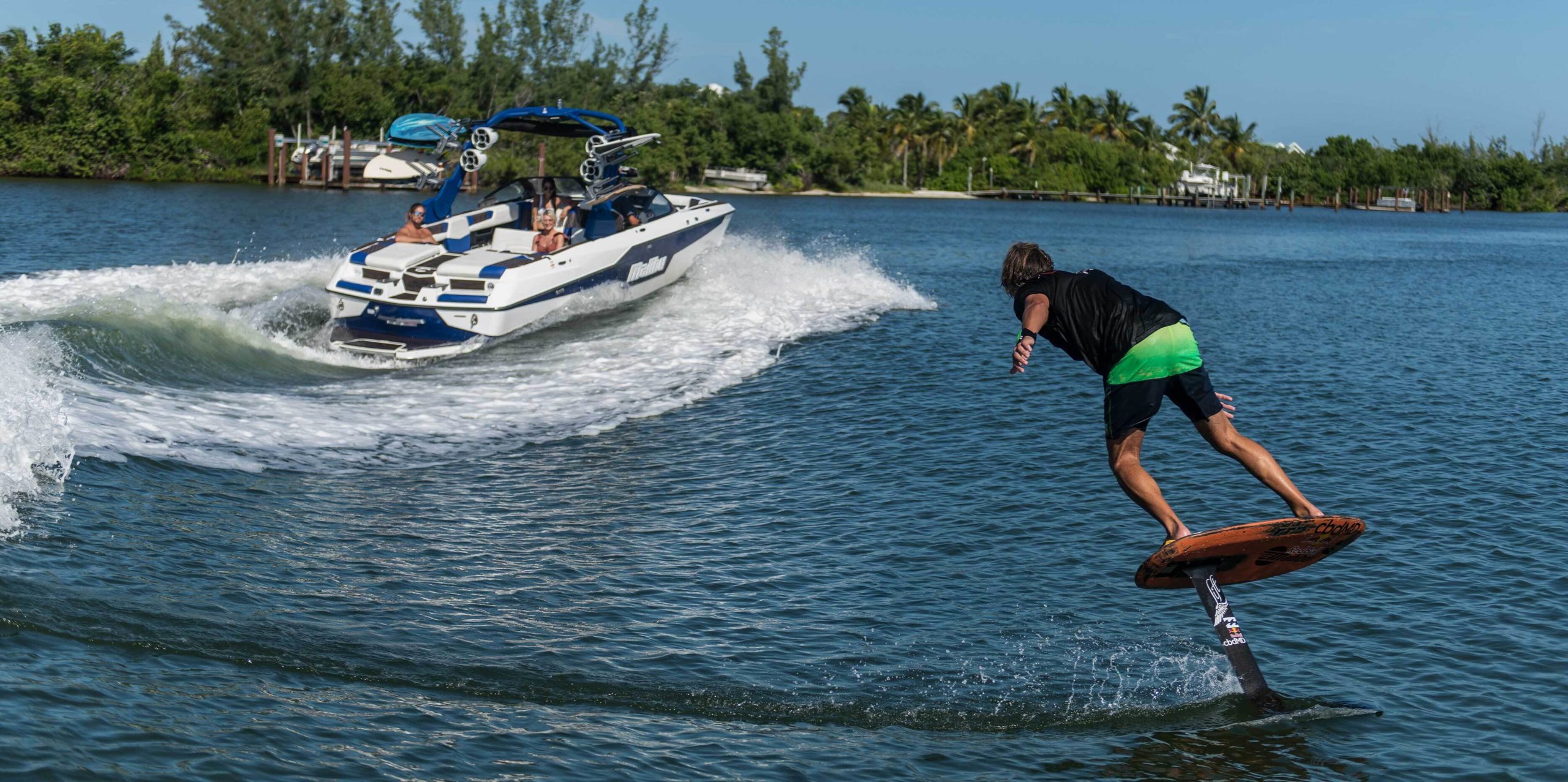 Ready to rise above the chop?  Take wake surfing to the next level...   Let us equip your water vessel with a high quality carbon surf foil, or a prong surf-foils for dock starts.  Discounts available after receiving a lesson.  